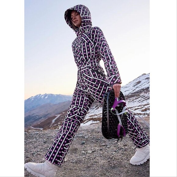 FREE PEOPLE Movement All Prepped Printed SKI SUIT Sz S Waterproof Insulated NEW - Picture 5 of 13